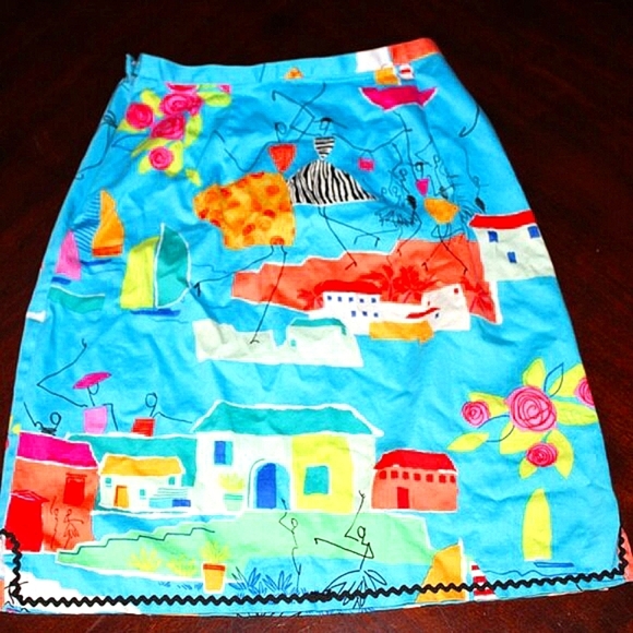 Sara Jane Whimsical Print Skirt | USA Made | Retro Style Size 2 - Picture 3 of 9